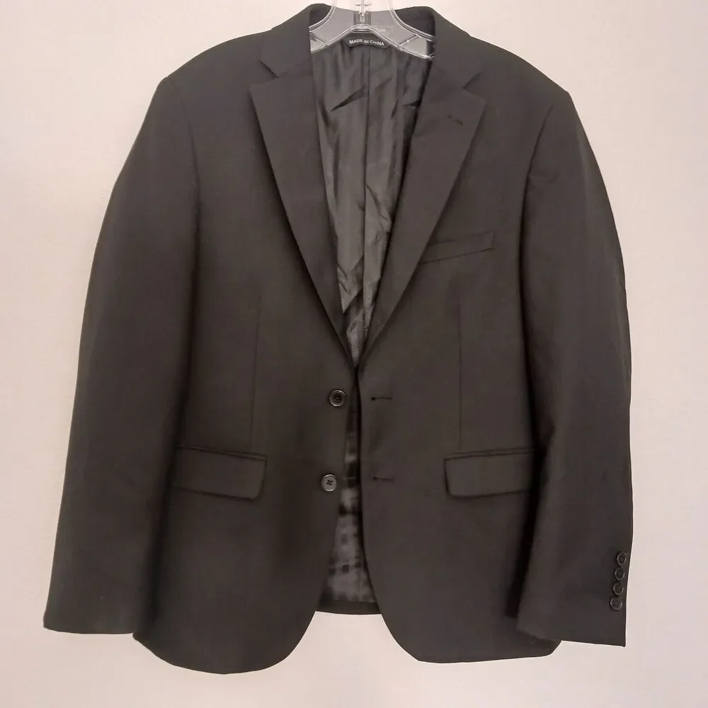 Emerald‎ Zalio Black Men's Professional Blazer 38S / 33W BLACK SB2-Slim Fit